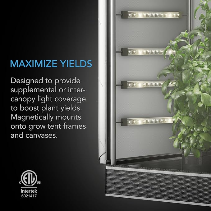 AC Infinity IONBEAM S16, Full Spectrum LED Grow Light Bars 16”, Deeper Penetration Samsung LM301H EVO Diodes and Digital Dimming Timer Controller, for Veg Bloom Indoor Plants, Grow Tents, Greenhouses