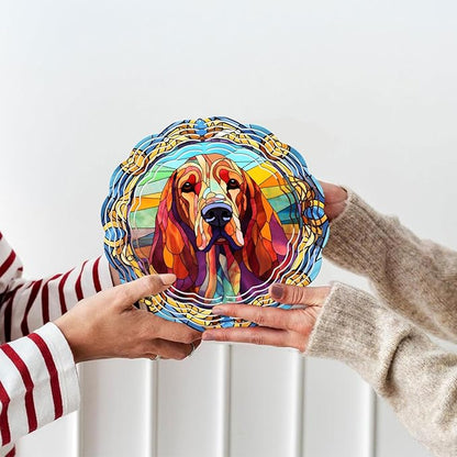 Bloodhound Yard and Garden Wind Spinner, Unique 3D Hanging Bloodhound Dog Wind Spinner
