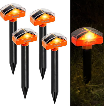 Solar Mole Repellent, 4 Pack Gopher Sonic Spikes, Waterproof Rodent Deterrent Devices to Get Rid of Moles in Your Yard Garden Lawn Home Outdoor