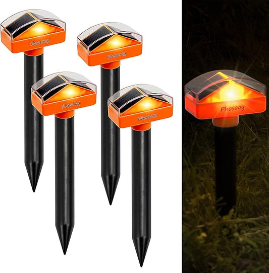 Solar Mole Repellent, 4 Pack Gopher Sonic Spikes, Waterproof Rodent Deterrent Devices to Get Rid of Moles in Your Yard Garden Lawn Home Outdoor