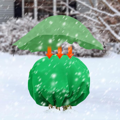 NNG 2PCS 8ft Dia. Round Winter Plant Covers Reusable Tree Freeze Protection with Drawstring Potted Plant Frost Blanket Outdoor Shrub Plant Cover for Winter Garden Potted Vegetable