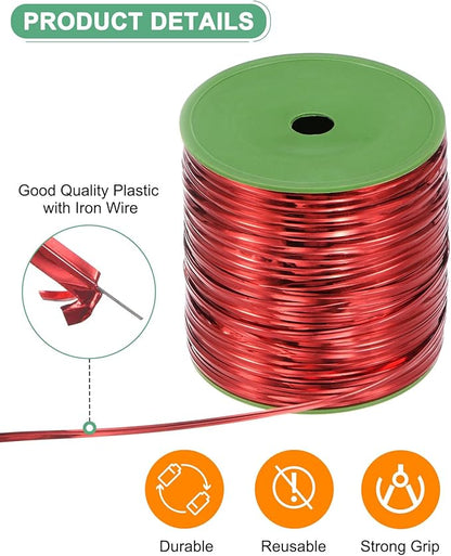 Metal Twist Ties, 350 Yards Metallic Twists Tie Bread Twisty-Ties for Party Decoration/Garden Plant/Gift Wrapping Bag/Cake/Pops Candy/Bakery Bags [Red]