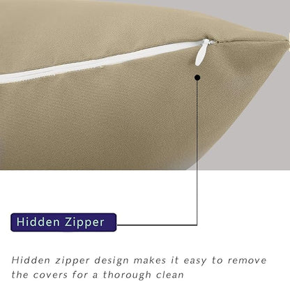 idee-home Outdoor Pillows with Inserts Included, Patio Outside Square Pillows Waterproof Set of 2, 18 x 18 inch