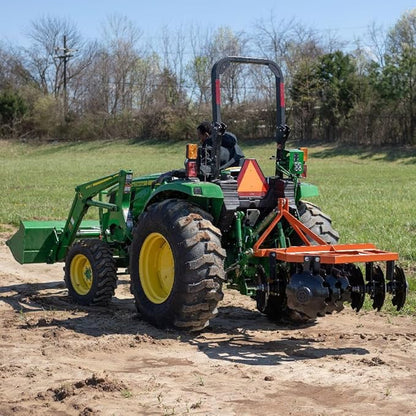 Titan Attachments 3 Point 4ft Notched Disc Harrow Plow Attachment for Cat 1 Tractors, Concave Discs for Tilling, Loosening and Lifting Soil