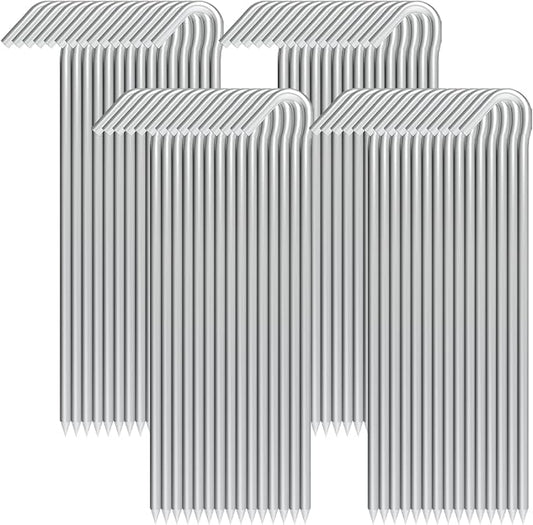 9 Inch Tent Stake Yard Inflatable Stakes Metal Tent Pegs Heavy Duty Ground Stake Fence Hooks Camping Spikes for Canopies, Tarp and Outdoor Christmas Decorations (60)