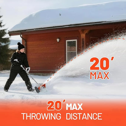Litheli Electric Snow Shovel Cordless 20V, Brushless Lightweight Battery Powered Snow Blower with 4.0Ah Battery, Easy Snow Removal Tool for Driveways, Sidewalks, Patios and Decks