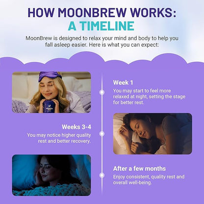MoonBrew Nighttime Magnesium Sleepy Berry Smoothie, Natural Sleep Aid Drink Mix for Adults - Calming Melatonin-Free Sleep Support with L-Theanine, Chamomile & Zinc Glycinate - 25 Servings