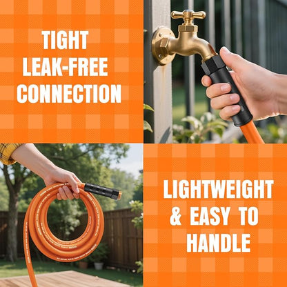 Garden Hose 35 ft x 5/8", NON-EXPANDING Flexible Water Hose, Kink Resistant Lightweight Hybrid Hose, Leakproof Yard Hose with Male to Female Fittings