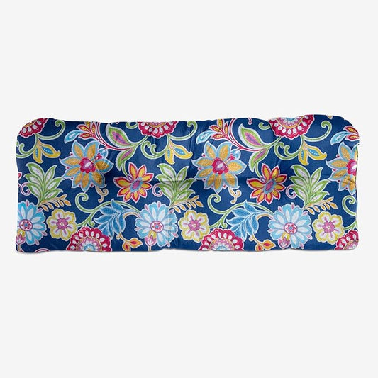 BrylaneHome Tufted Bench Cushion - 45.5" L x 19" W x 3" H- Patio & Outdoor - Water, Stain & Fade Resistant - Granada