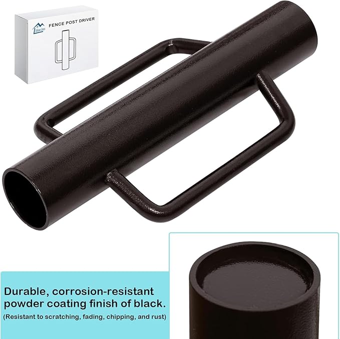 Urban Deco Fence Post Driver with Handle Steel Head Fence Post Driver 16.8 Inch T Post Driver/Rammer Brown Hand Heavy Duty Post Pounder