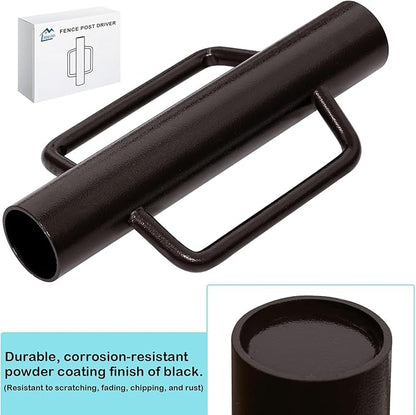 Urban Deco Fence Post Driver with Handle Steel Head Fence Post Driver 16.8 Inch T Post Driver/Rammer Brown Hand Heavy Duty Post Pounder