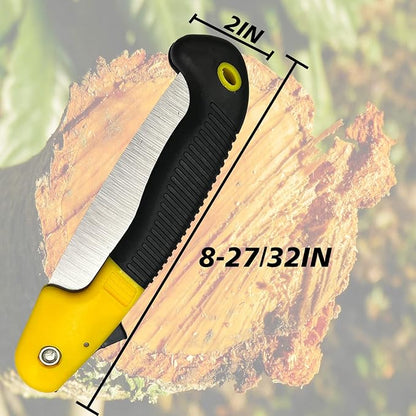 2PACK 7" Folding Hand Saw – Heavy Duty Pruning & Camping Saw with Triple-Cut Blade, Safety Lock – Ideal for Hunting, Backpacking, Tree Trimming, Bushcraft, and DIY (Cuts Dry Wood, Bamboo, Branches)