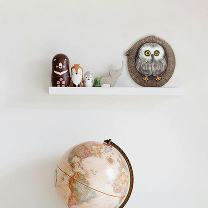 Baby Owl Resin Tree Faces, Whimsical Halloween Decorations Outdoor Owl Hugger Sculpture, Garden Ornament for Yard Lawn Patio Porch, Tree Decor Unique Garden Gift, Durable Waterproof Resin Statue