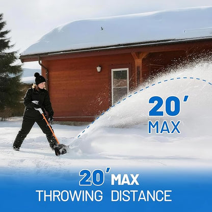 Litheli Cordless Snow Shovel, 20V 12'' Electric Snow Blower for Driveway, Battery Powered Snow Thrower, 4.0Ah Battery Included