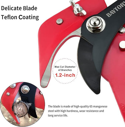 BAYTORY Extendable Tree Pruner Saw Head Without Pole, High-Altitude Branches Trimmer Pruning Shears, Harvester Clipper for Plant Twig Vine, Labor-saving 4 Wheels Garden Trimming Tool
