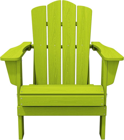 KINGYES Folding Adirondack Chair Set of 4, HDPE All-Weather Folding Adirondack Chair, Apple