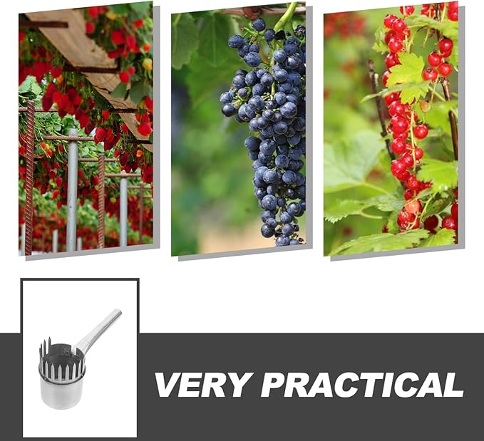 Metal Fruit Picker Tool for Garden Lightweight and Efficient Blueberry and Berry Harvesting Tool and Easy to Use for Home Garden and Orchard