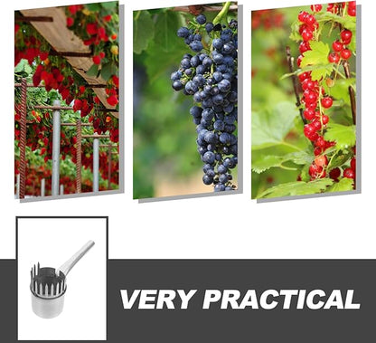 Metal Fruit Picker Tool for Garden Lightweight and Efficient Blueberry and Berry Harvesting Tool and Easy to Use for Home Garden and Orchard