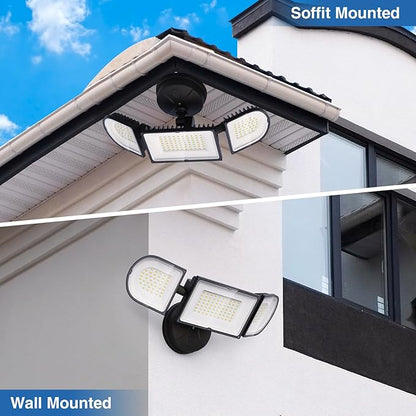 150W Flood Lights Outdoor Waterproof IP65, Exterior LED Floodlights with 3 Adjustable Heads, 15000LM Super Bright Security Lights Fixture, Outside Lights for House, Backyard 2 Pack