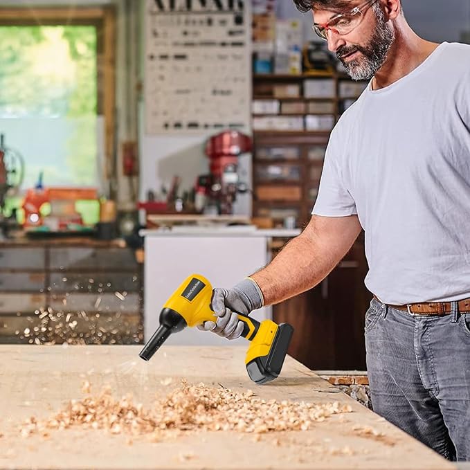 Electric Cordless Turbo Fan Blower, Leaf Blower for Dewalt 20V Battery, 130000RPM Handheld Jet Fan, Variable Wind Speed, for Cleaning and Drying (Battery Not Included)