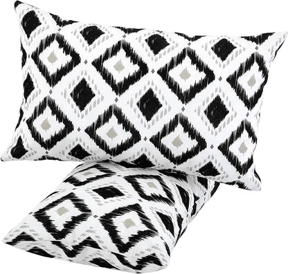 idee-home Outdoor Pillows with Inserts Included, Patio Outside Lumbar Pillows Waterproof Set of 2, 12 x 20 inch