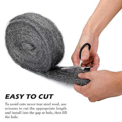 30Ft(10oz) Steel Wool Roll, Coarse Wire Fabric for Pest Control, Hardware Gap Blocker & Animal Proofing in Home & Garden (DIY Kit)