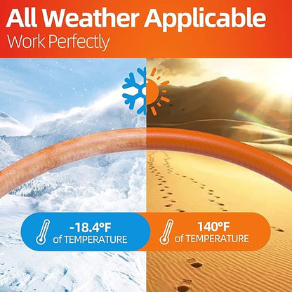 SPECILITE Garden Water Hose 25 ft x 3/4 in Heavy Duty, Flexible and Lightweight, Burst 600 psi, Kink-less Hybrid Rubber Pipe for Backyard, 3/4'' Brass Fittings, Orange