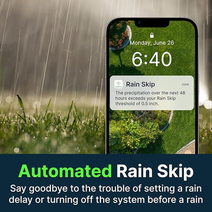 ImoLaza ET Master 4th Gen Smart Sprinkler Controller: Upgraded 4-Zone WiFi Irrigation Controller with Automated Watering, App Control, Smart Weather Skips and Fault Alerts