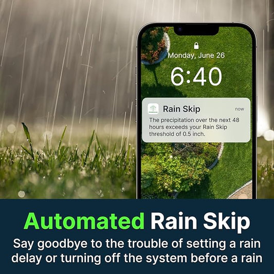 ImoLaza ET Master 4 Gen Smart Sprinkler Controller: Upgraded 6-Zone WiFi Irrigation Controller with Automated Watering, App Control, Smart Weather Skips and Fault Alerts
