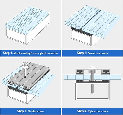 UMIG 12 PCS 4' x 2' x 0.32'' Polycarbonate Greenhouse Panels, Twin-Wall Waterproof UV Protected Corrugated Plastic Roof Panels Sheets, Clear Replacement Panels for Greenhouse, Outdoor, Plant