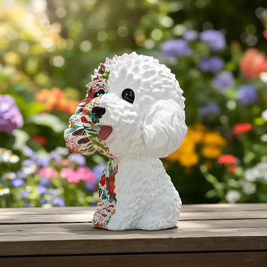 Outdoor Statues for Garden-Dog Outside Decor Clearance for Yard Art Lawn Ornaments Porch Patio Balcony Home House - Birthday Gifts for Grandma Mom Women (Teddy)