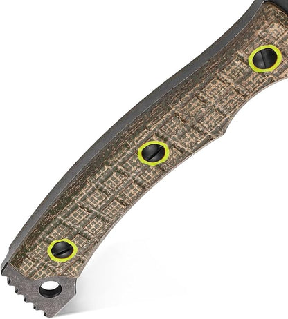 C1393 Camping Hatchet Survival Axe,DC53 Steel Blade with Micarta Handle Multitool Axe Hex Wrenches with Kydex Sheaths for Chopping Wood,Gardening,Outdoor Camping Hiking(Green)