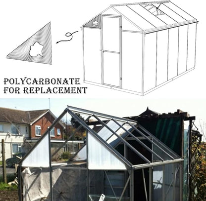 BPS 6Pcs 24"(W) x72(L)×0.16" Polycarbonate Panels, Waterproof UV Protected Reinforced Sheets, Outdoor Garden and Greenhouse Covering, Twin-Wall Clear Sheets