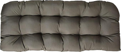 RSH DECOR: Sunbrella Tufted Wicker Loveseat Cushion | 41” x 19" | Water and Fade-Resistant Performance Fabric | Outdoor Settee Cushion for Patio Furniture | Canvas Taupe