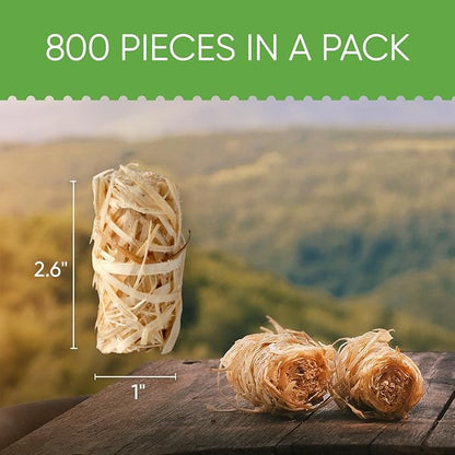 Inflame Fire Starters 800 pcs Fire Starters for Campfires, Grill, BBQ, Fireplace, Woodstove - Charcoal Starter - Waterproof, Weather-Resistant - Natural Wood Fireplace Starters