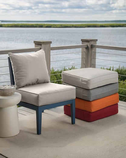 Luxury 24x24x6 Inch Outdoor Chair Cushions Set of 4 - Heavy Duty Water-Resistant Comfortable Cushion for Patio Furniture Set Dining Gliding Rocking Chairs Loveseat L-Shape Sofa - Beige