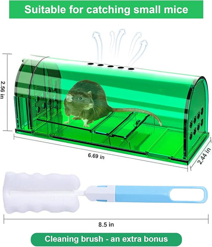 6 Pcs Humane Mouse Traps Indoor for Home, Live Mouse Trap, Reusable Mice Trap Catcher for House & Outdoors