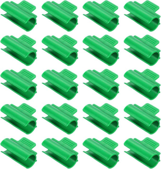 uxcell Greenhouse Clamps for 1inch PVC Pipe, 20pcs Greenhouse Film Clamps Shading Net Rod Clip Garden Hoops for Row Cover, Greenhouse Plastic Sheeting(Green)