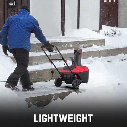 PowerSmart Electric Snow Blower, 21-Inch Corded Snow Thrower, 15-Amp, with LED Light for Yard Driveway Deck