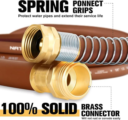 Short Leader Garden Hose 5/8" x 6ft, No Kink Lightweight Water Hose, Hybrid Rubber, Heavy Duty, 650 Burst PSI, Male to Female Fittings