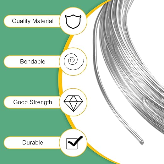 1.5mm Bonsai Training Wire, 16.4 Feet Total Anodized Aluminum Bonsai Wires for Bonsai Tree Shaping/Branches Fixing/Trunk Holding/DIY Crafting [Silver]