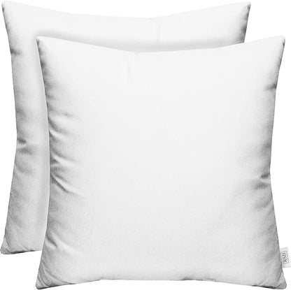 RSH DECOR: Sunbrella Square Throw Pillows Set of 2 | 24" x 24" | Water and Fade-Resistant Performance Fabric | Outdoor Pillow Covers with Down-Alternative Inserts | Canvas White