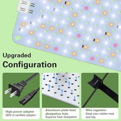 100W Ultra-Thin Panel Full Spectrum Grow Lights, 1536 LEDs Growing Light for Indoor Plants with Daisy Chain Function, Grow Lights for Seed Starting with 4/8/12H Auto On/Off Timer (8pcs)
