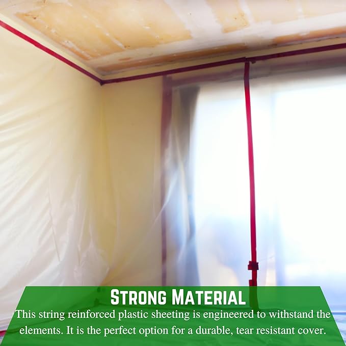Farm Plastic Supply - Dura Skrim String Reinforced Clear Plastic Sheeting - 6 Mil - (40' x 100') - Reinforced Poly Film Tear Resistant, Weatherproof, Vapor Barrier Polyethylene Roll for Construction
