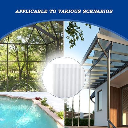 BPS 6Pcs 24'' (W) x 64'' (L) x 0.16'' Polycarbonate Panels, Waterproof UV Protected Reinforced Sheets, Outdoor Greenhouse and Gazebo Covering, Twin-Wall Clear Sheets