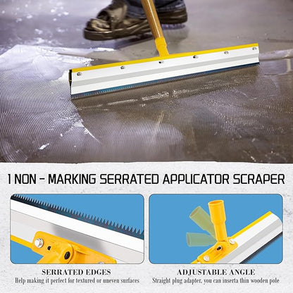 Self Leveling Concrete Tools, Spiked Roller for Self Leveling Epoxy Floor Tool Kit - Cement Leveling Tools with Roller Brush, Spike Shoes, Stainless Steel Scraper Self-Leveling Rake