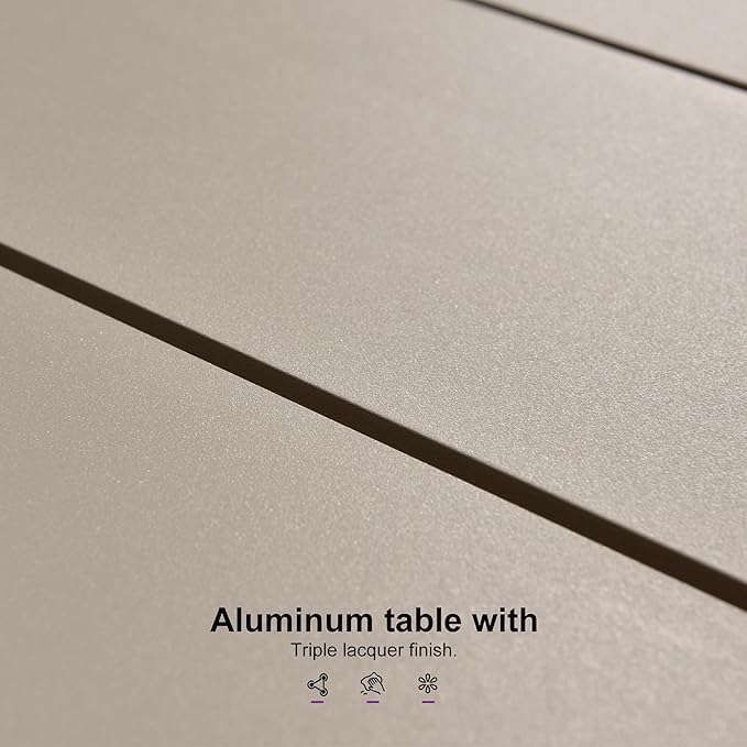 PURPLE LEAF Outdoor Dining Set for 8 All-Weather 10 Pieces Patio Aluminium Dining Oversized Table and Rope Weave Chairs Included Cushions for Backyard Indoor Kitchen Patio Furniture Set Champagne