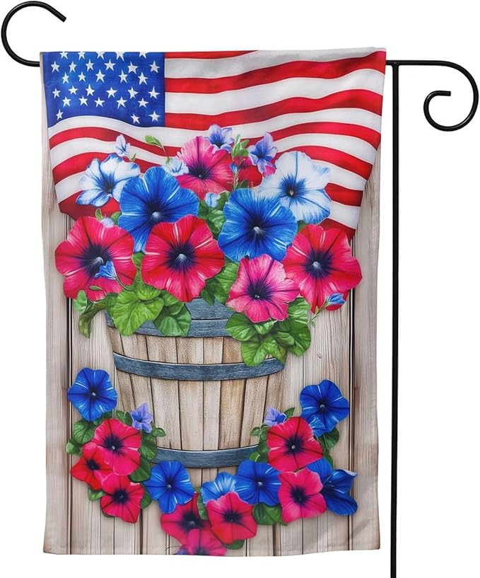 USA Garden Flag Vertical Double Sided Outdoor Yard Flags 12.5x18 Inch Burlap Banners for House Lawn