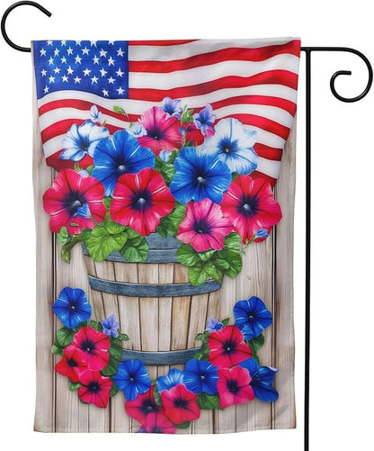 USA Garden Flag Vertical Double Sided Outdoor Yard Flags 12.5x18 Inch Burlap Banners for House Lawn