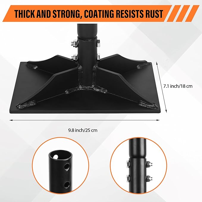 Garden Steel Tamper with 45 Inch Handle, Hand Ground Tamper Tool, Durable Plate Soil Compactor, Garden Heavy Duty Ideal Tool for Leveling Soil, Gravel, Asphalt, Driveway